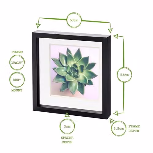Nicola Spring Square 3D Shadow Box Photo Frame Set in Black and Beige – 2