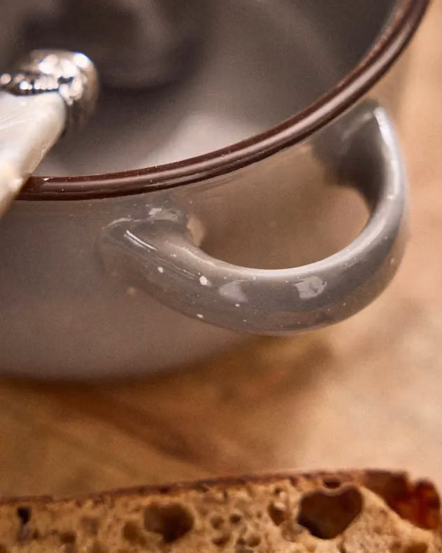 Dibor Set of 2 Grey Ceramic Soup Bowls with Handles, H 7 cm x Dia 13.4 cm – 3