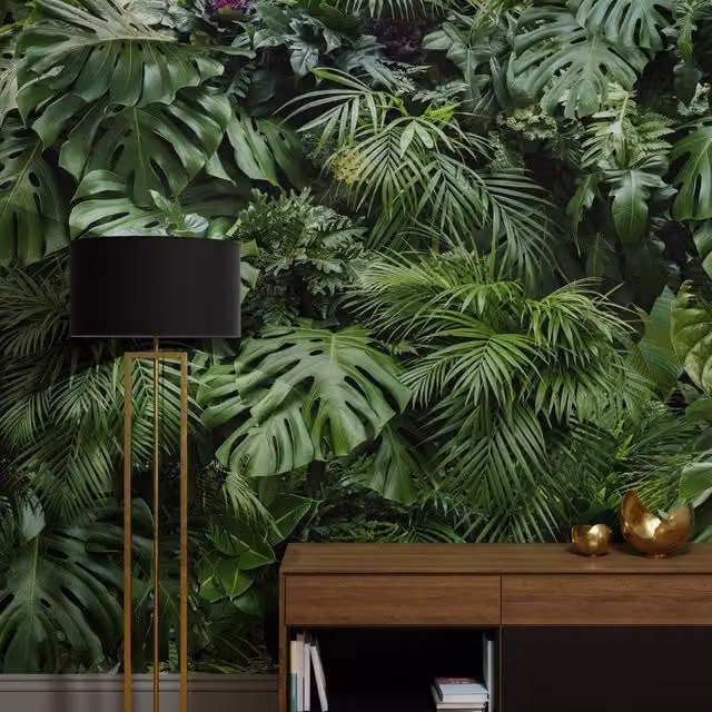 Superfresco Easy Lush Green Floral Print Mural, W: 300 cm, H: 280 cm – 1