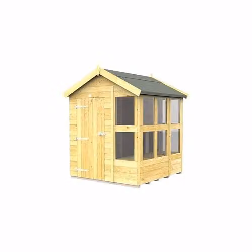 Buttercup Farm Apex Potting Shed in Brown Wood, L187 x W175 x H217 cm