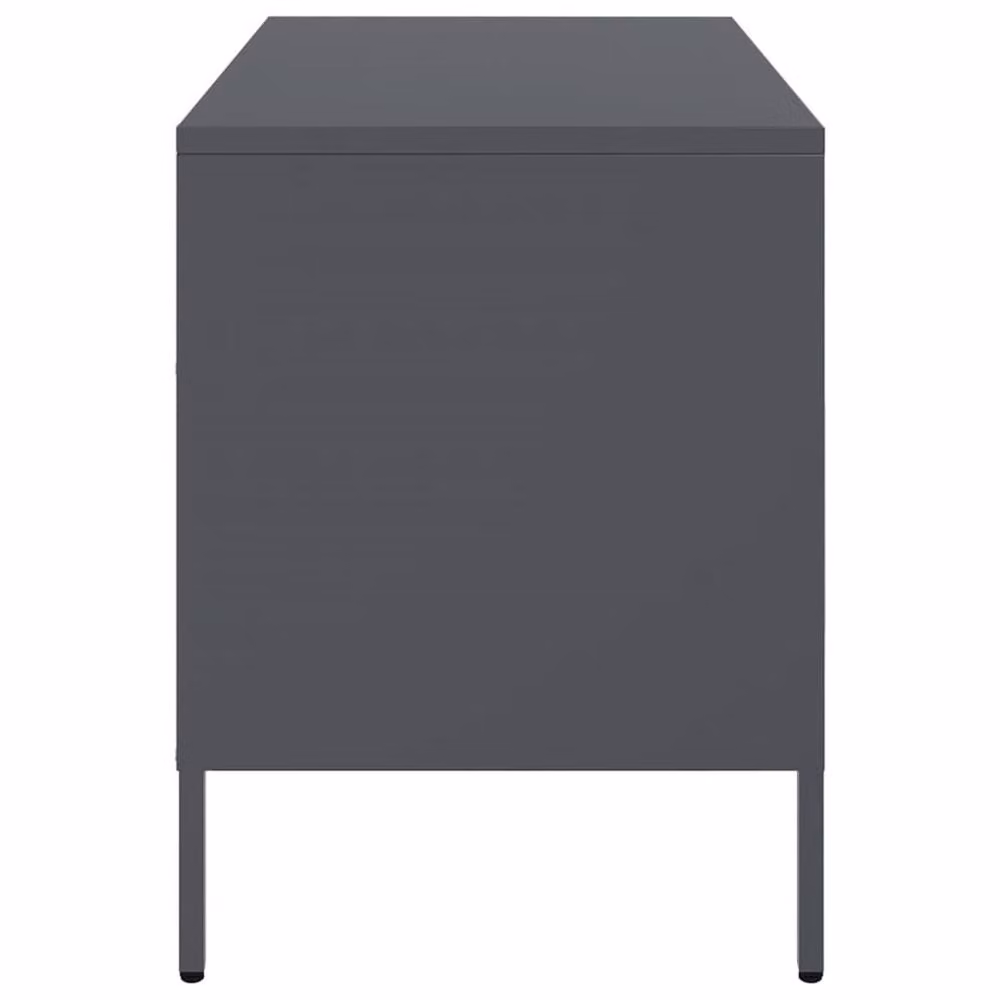 Berkfield Home Set of 2 Anthracite Steel TV Cabinets, W/D/H: 68 x 39 x 50.5 cm – 5