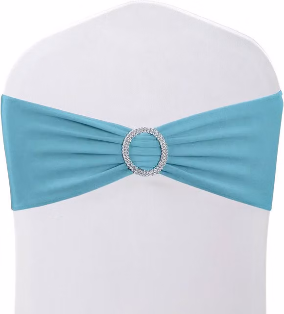 Neel Blue Spandex Chair Band with Slider Buckle in Baby Blue