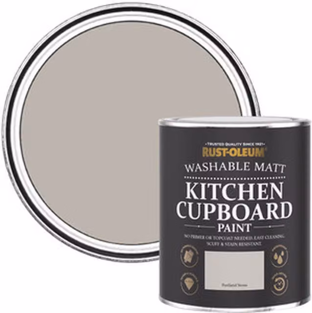 Rust-Oleum Matt Water-Based Kitchen Cupboard Paint in Beige, 750ml – 3