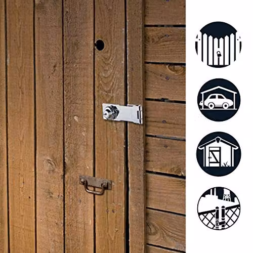Master Lock Silver Steel Door Hasp, W: 11.8 cm, D: 4.1 cm – 2