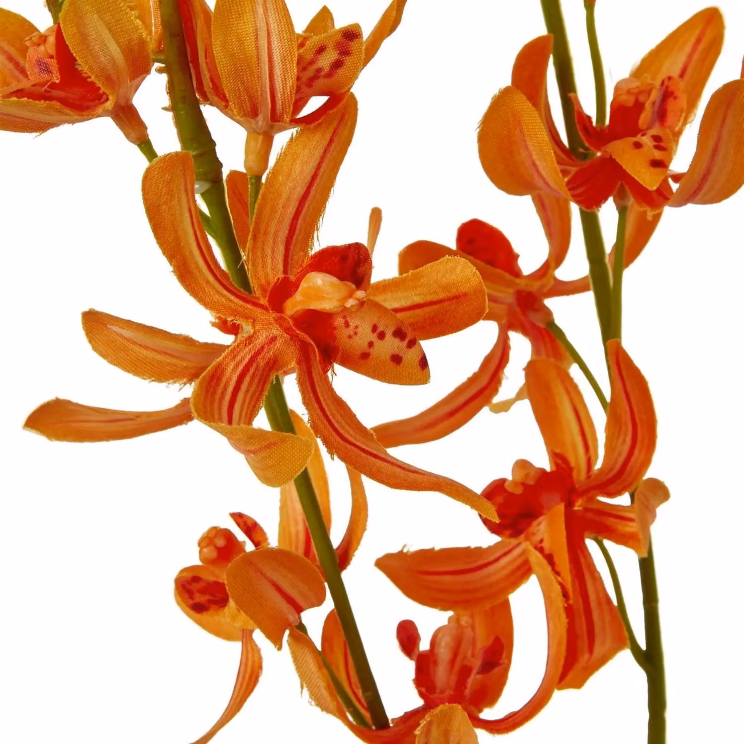 Hill Interiors Cymbidium Orange Artificial Orchid Spray – 2