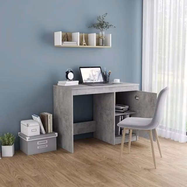Berkfield Home Modern Writing Desk in Grey, W/D/H: 100 x 50 x 76 cm – 1