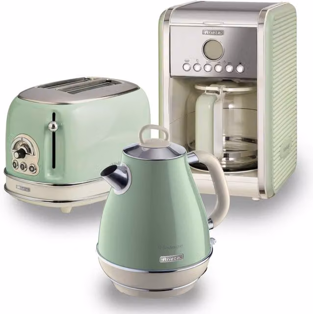 Ariete Green Jug Kettle, 2 Slice Toaster and Filter Coffee Machine Set – 2