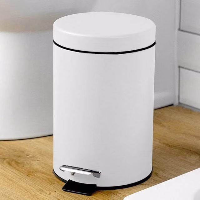 EONLION White 3 Litre Small Pedal Bin with Removable Inner Bucket – 1
