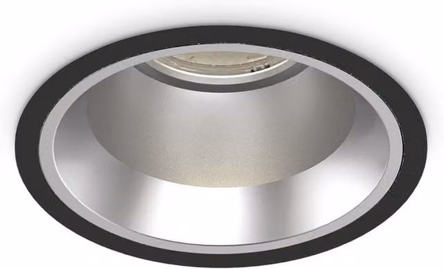 Ideal Lux Off Round Recessed Downlight, Black, 3000K, Diameter: 11 cm