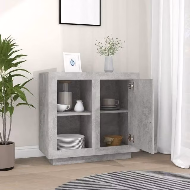 Berkfield Home Modern Sideboard in Matt Concrete Grey – 1