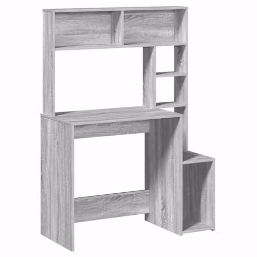 vidaXL Modern Desk in Grey Sonoma, W: 100 cm, D: 45 cm, H: 140 cm