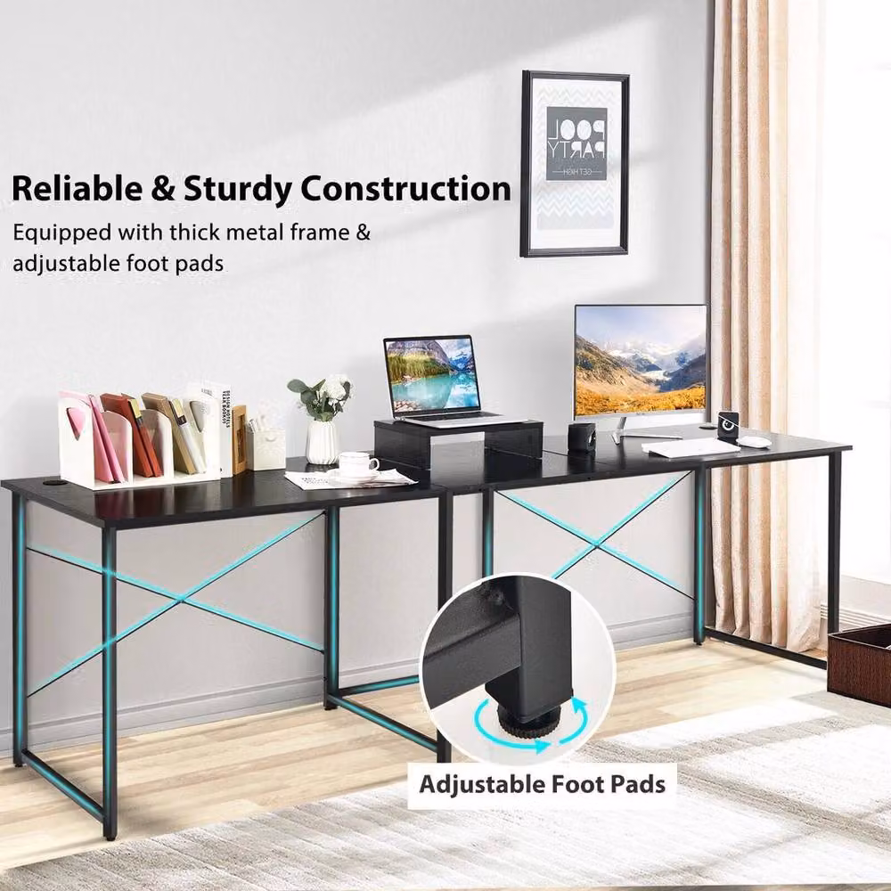 FORGEVIO L-Shaped Reversible Corner Computer Desk in Black – 5