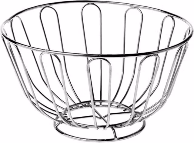 Orsina Round Metal Fruit Basket in Silver