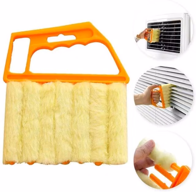 PAWNORA Easy Clean Microfibre Tool Duster with 7 Brushes in Yellow – 1