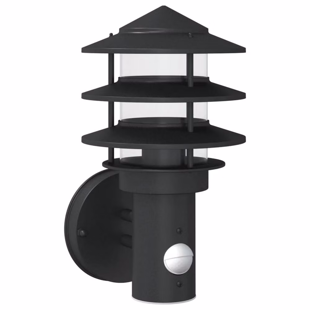 Berkfield Home Black Stainless Steel Outdoor Wall Lantern with Motion Sensor