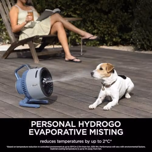 Shark FlexBreeze HydroGo Cordless Portable Fan, Glacier White, W/D/H: 22 x 21 x 29.1 cm – 4