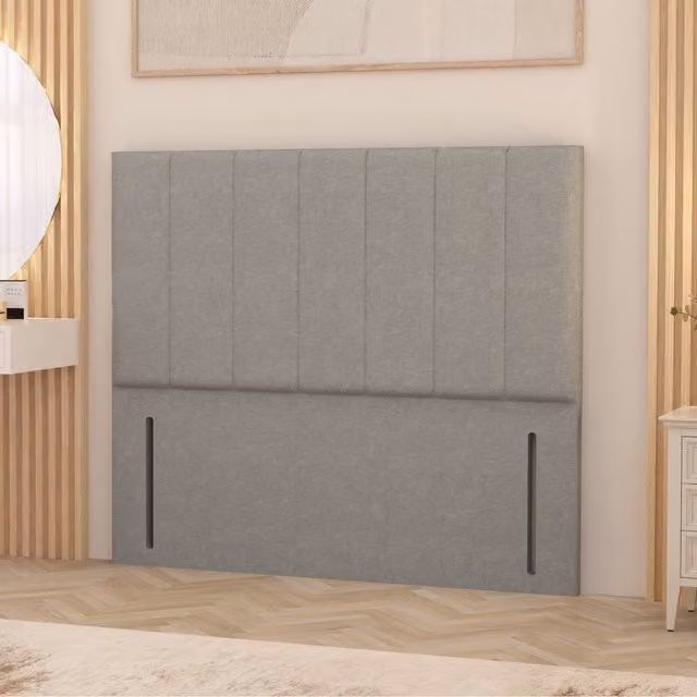 Somnior Beds Ltd Austin Linen Fabric Floor Standing Upholstered Headboard in Sage Green, Double