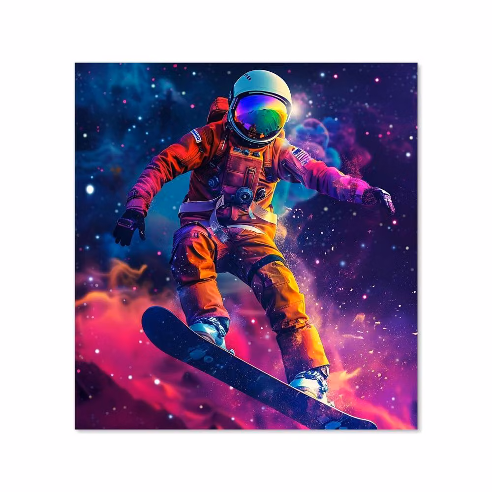 Choose Your Print Space Surfer Multicolour Glass Toughened Kitchen Splashback, W: 70.0 cm, H: 65.0 cm – 2