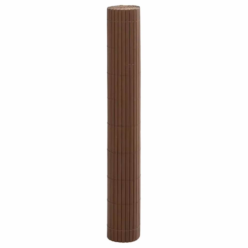 Berkfield Double-Sided Brown PVC Garden Fence Mat, H: 180 cm, W: 500 cm – 3