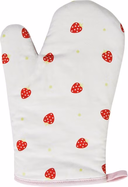 Orsina Strawberry Fields Single Oven Glove in White and Red