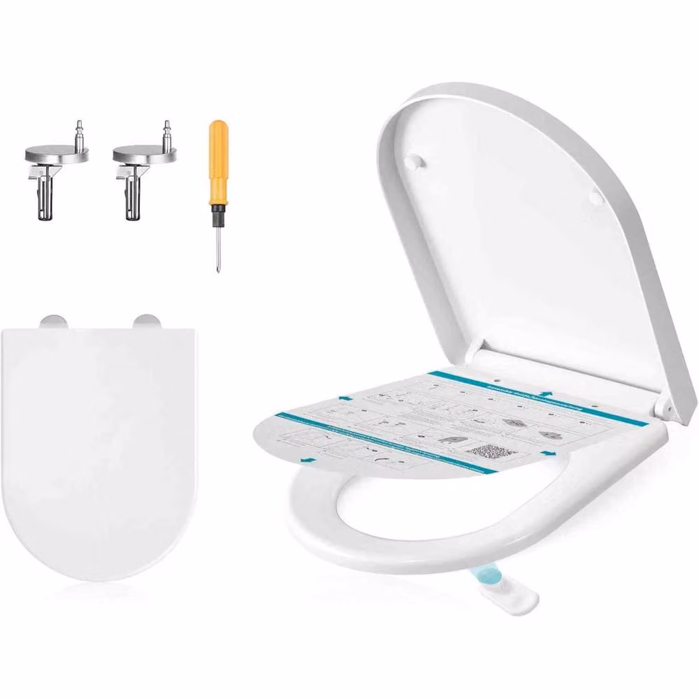 The Bazaarist D-Shaped Soft Close and Quick Release Toilet Seat, White – 2