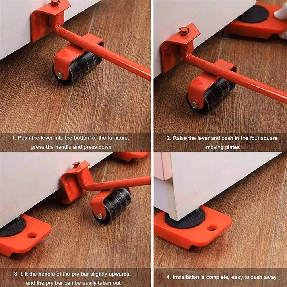 NESTLUNE Heavy Furniture Lifter and Easy Moving Slider in Red, W: 1000 cm, D: 52 cm – 4