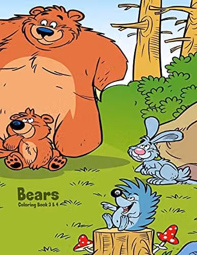 Bears Coloring Book 3 & 4 by Createspace, Multicolour Childrens Paper Coloring Book