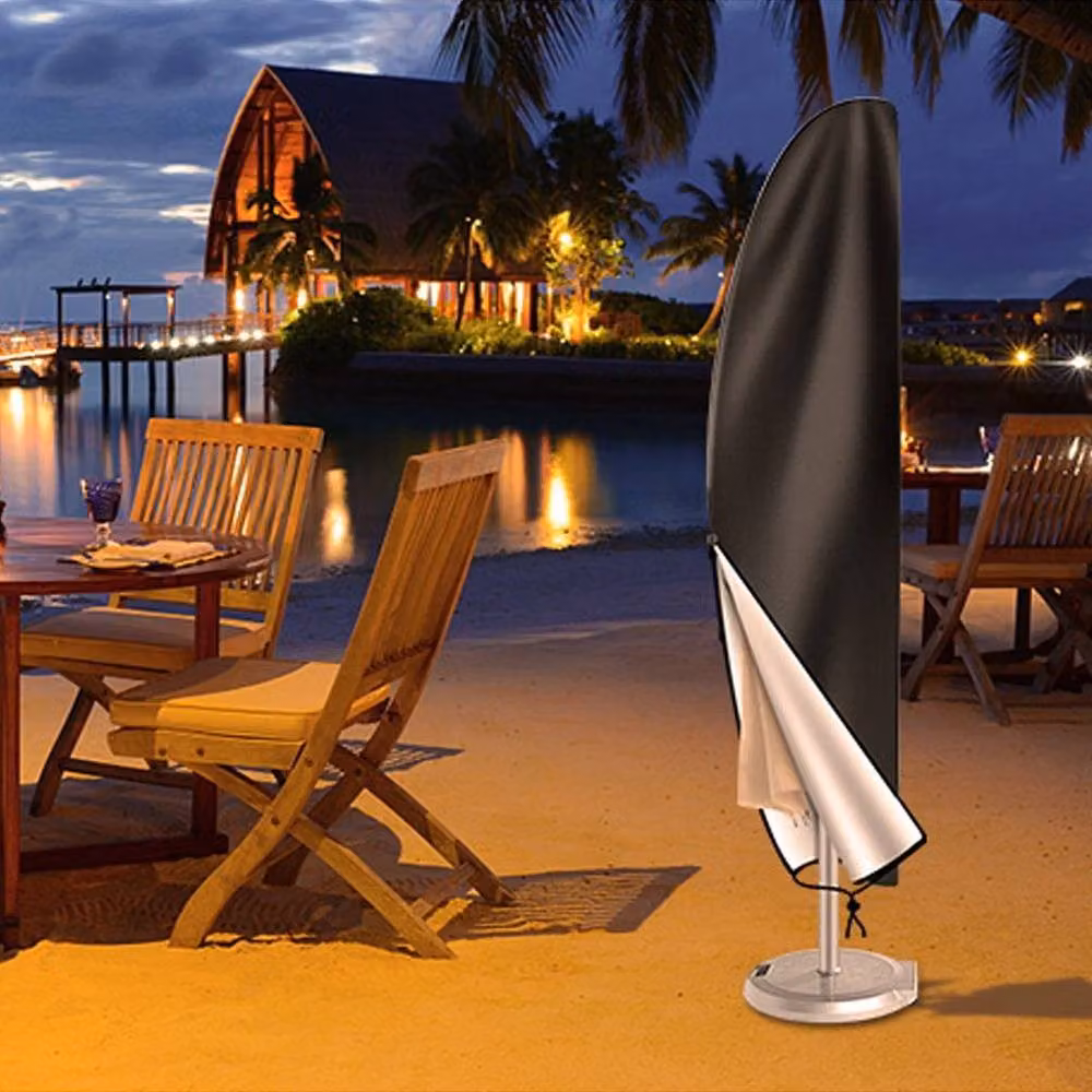 EONLION Waterproof Cantilever Parasol Cover in Black, Diameter: 100 cm, Height: 205 cm – 3