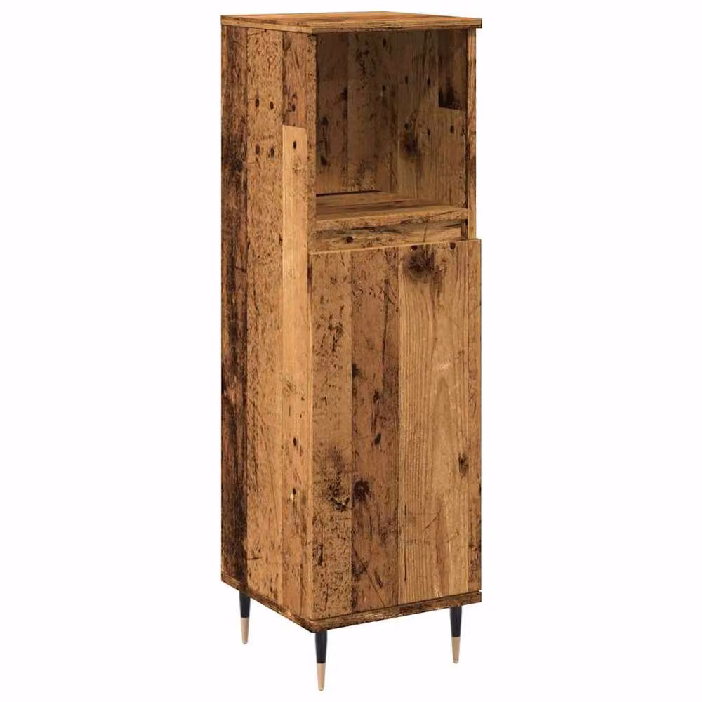 Berkfield Home Old Wood Bathroom Cabinet in Brown, W/D/H: 30 x 30 x 100 cm – 2