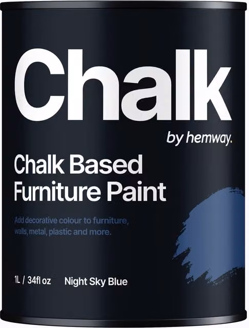 Hemway Chalk Based Furniture Paint in Night Sky Blue, Flat Matt, 1L