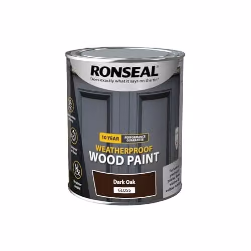 Ronseal Weatherproof Opaque Wood Paint Brown Gloss 0.75 l – 2