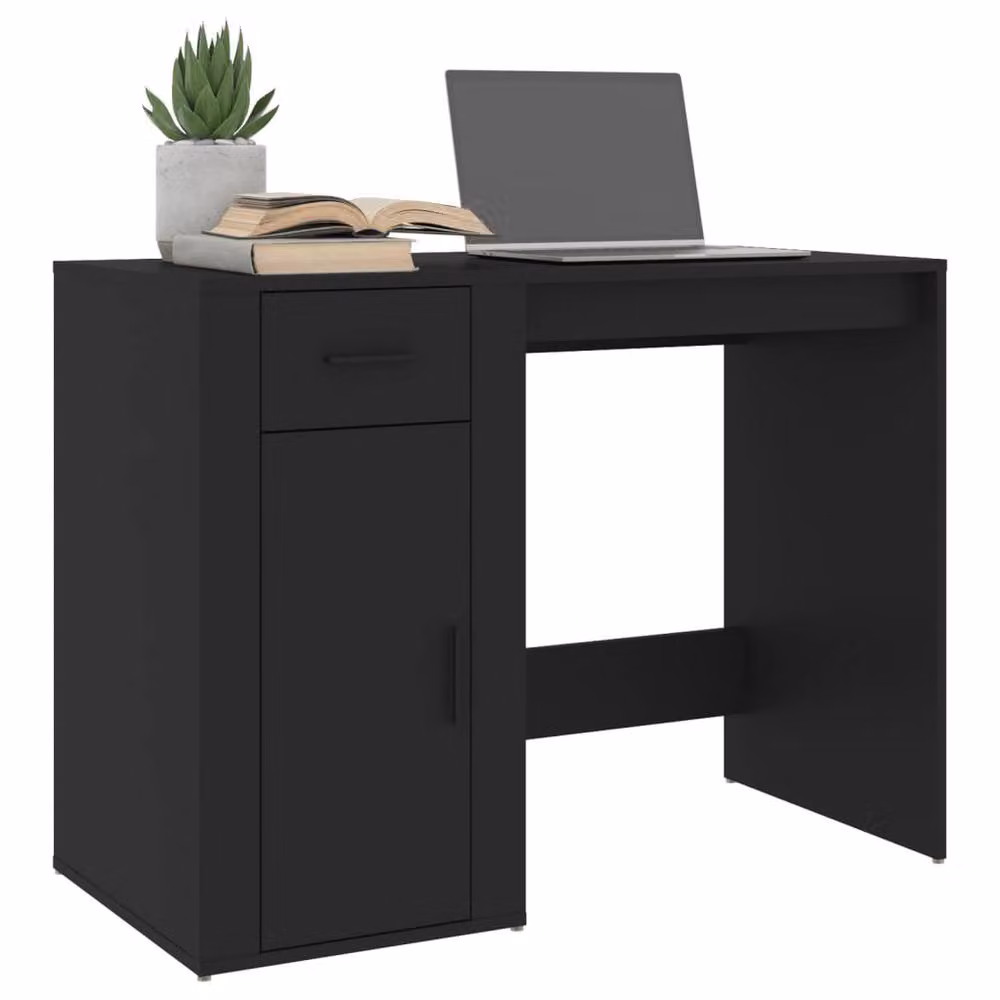 Berkfield Home Modern Black Computer Desk in MDF, W/D/H: 100 x 49 x 75 cm – 3