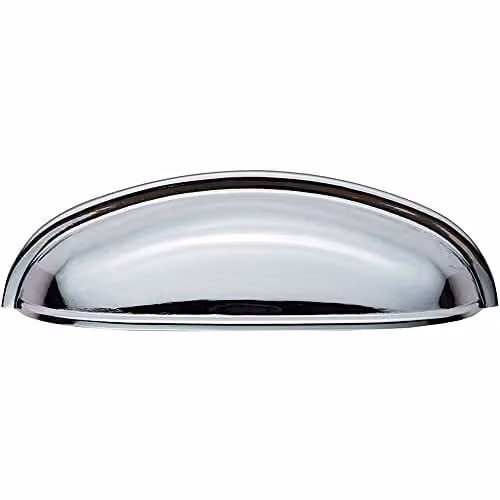Loops Shaker Cup Pull Handle in Polished Chrome, W: 124 mm, H: 35 mm, Fixing Centres: 96 mm