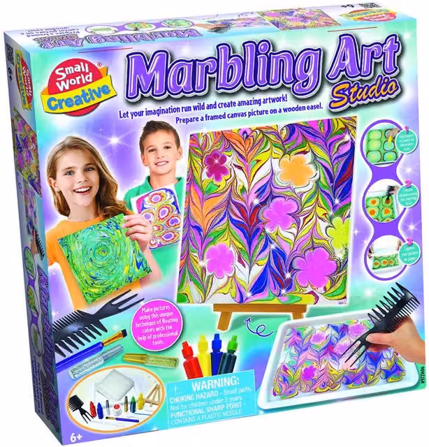 Small World Toys Marbling Art Studio Kit in Purple and Multicolour