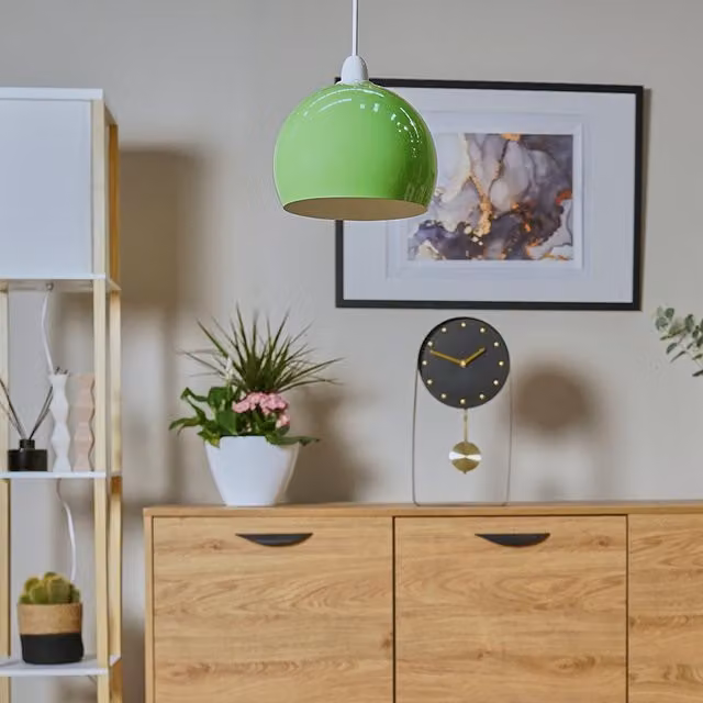 ValueLights Retro Green and White Dome Metal Ceiling Pendant Light Shade