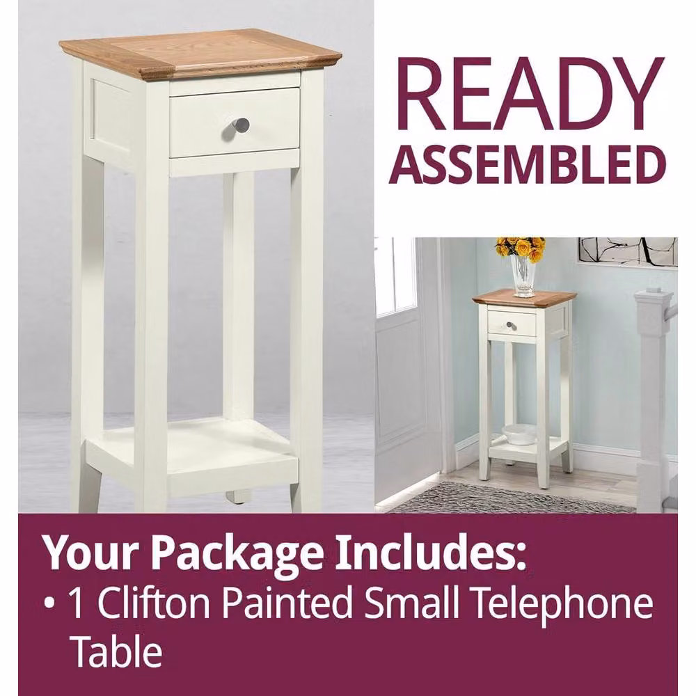 FORGEVIO Small Retro Side Table in Off-White Solid Oak Wood – 4