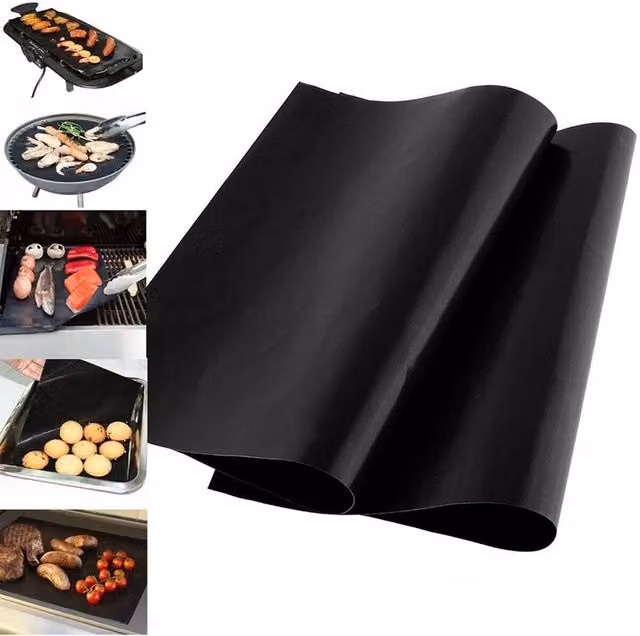 PAWNORA Non-stick BBQ Grill Mat and Oven Liners, Black, Pack of 5