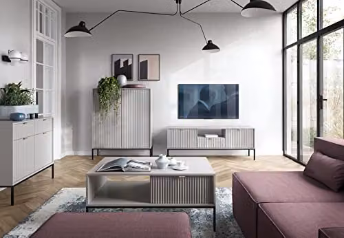 Abakus Direct Nova Collection Coffee Table in Grey and Gold, W: 104 cm, D: 46 cm, H: 68 cm – 2
