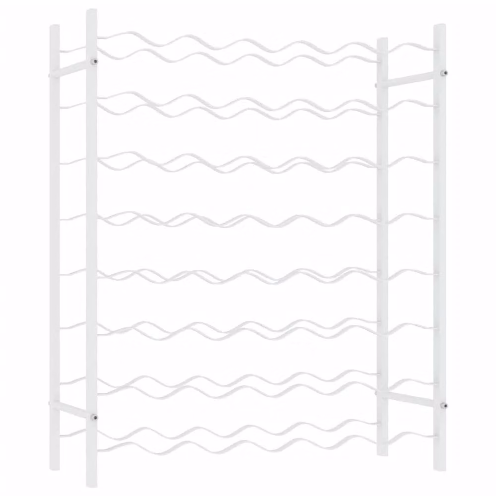 Berkfield Home Wall Mounted Modern White Metal Wine Rack for 48 Bottles – 2