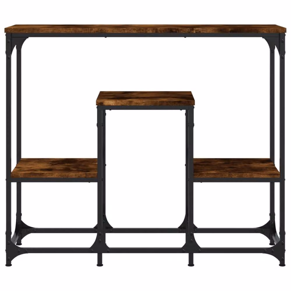 Berkfield Home Smoked Oak Console Table in Brown, W: 89.5 cm, D: 28 cm, H: 76 cm – 4