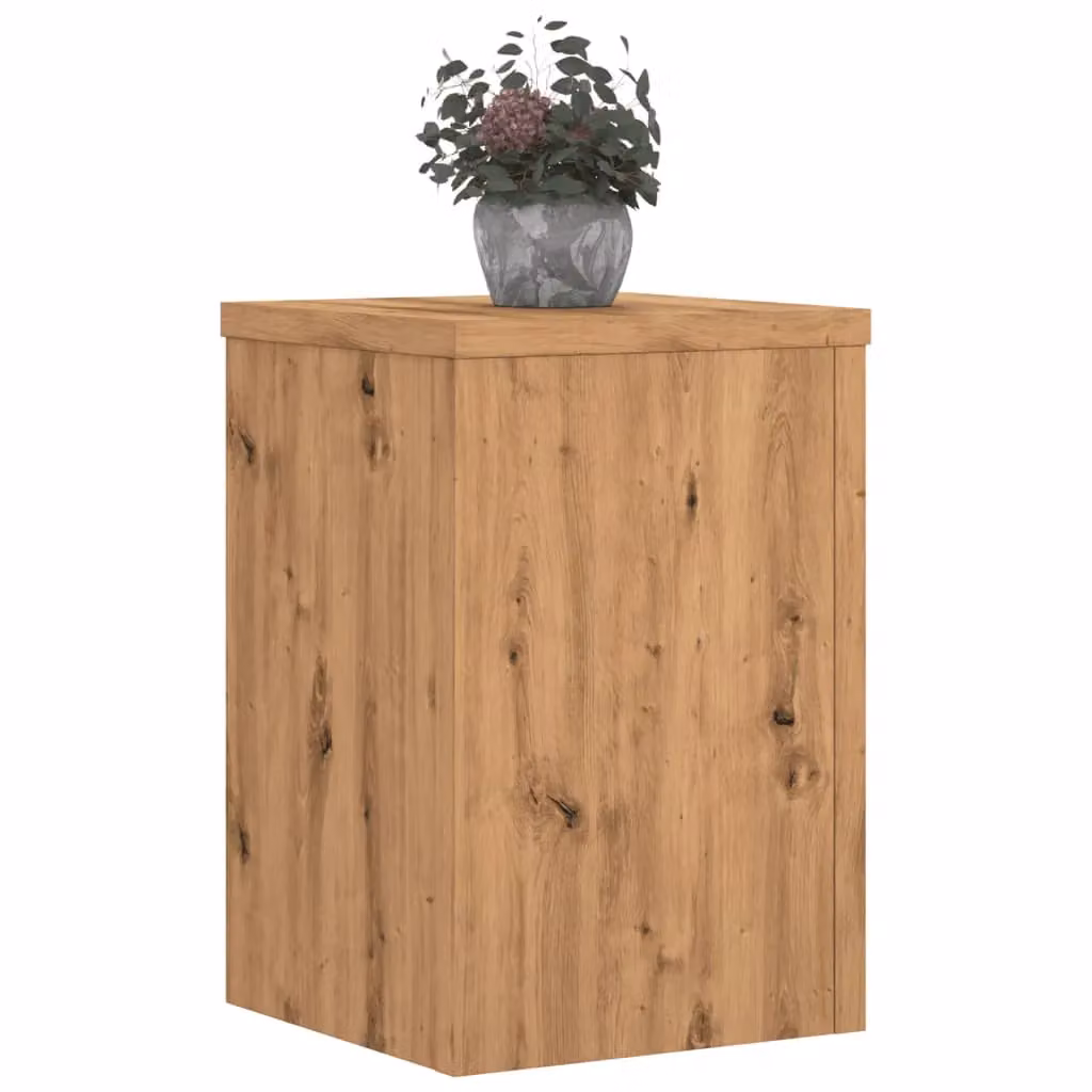 Berkfield Home Set of 2 Artisan Oak Plant Stands in Brown, W/D/H: 25 x 25 x 35 cm – 3