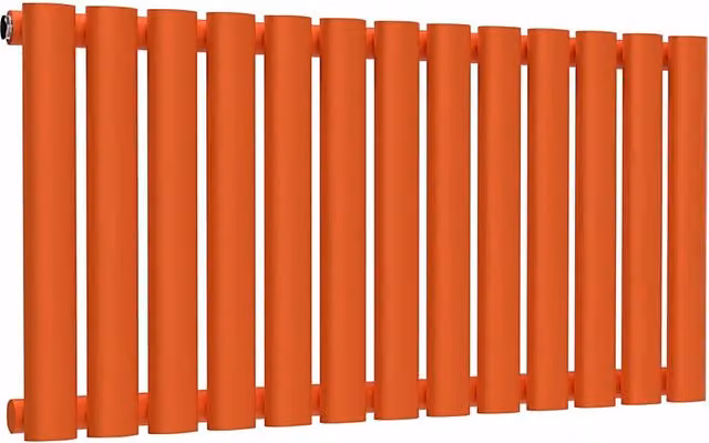 Lux Heat Oval Horizontal Steel Radiator in Orange, W: 78 cm, H: 40 cm