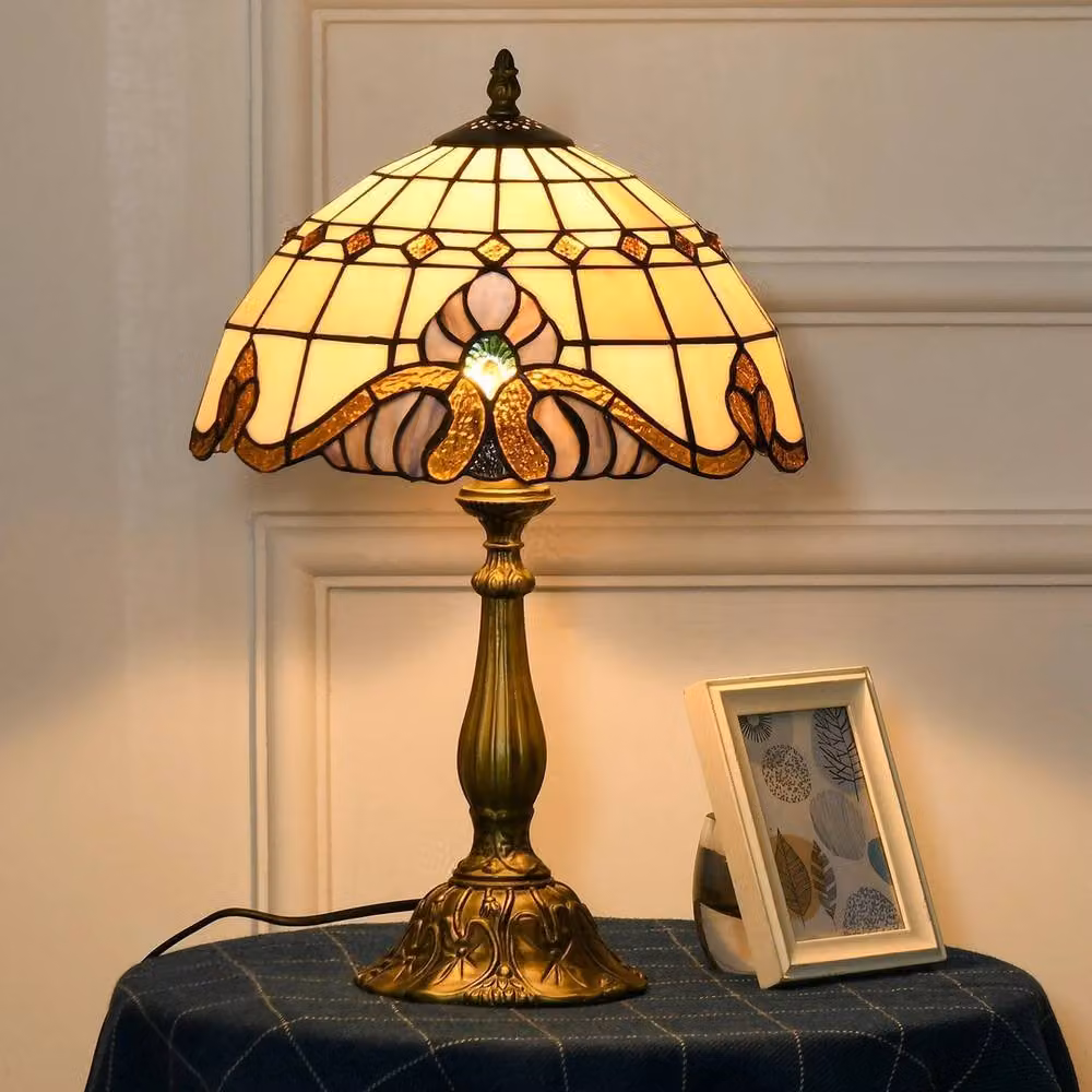 EONLION Art Nouveau Decorative Table Lamp in Gold and Glass for Bedroom or Living Room – 3