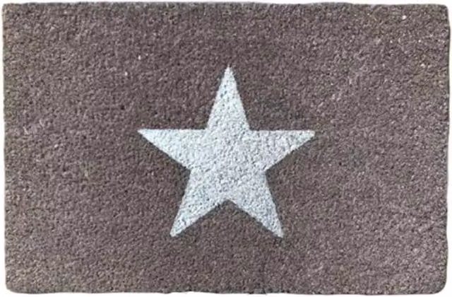 Artsy Mats Grey Glitter Star Coir Doormat in Black, W/D: 60 x 40 cm