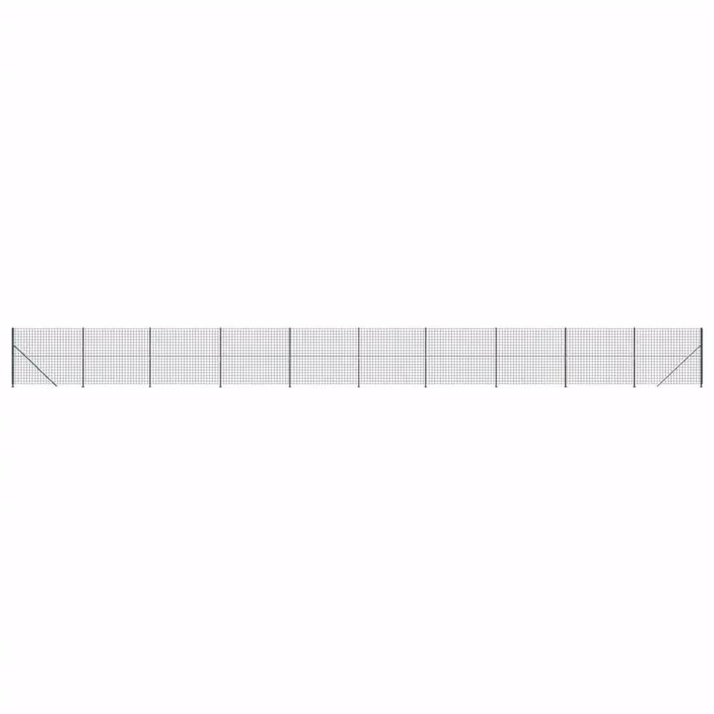 Berkfield Home Durable Green PVC Coated Galvanised Steel Wire Mesh Fence with Flange, H: 2 m x W: 25 m – 2