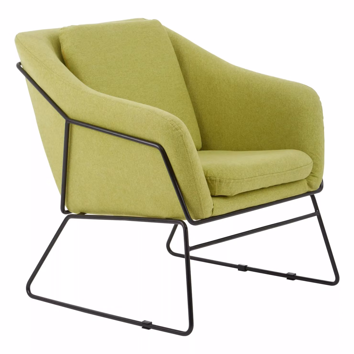 Orsina Green Velvet Modern Tub Lounge Chair with Armrests and Metal Frame – 2