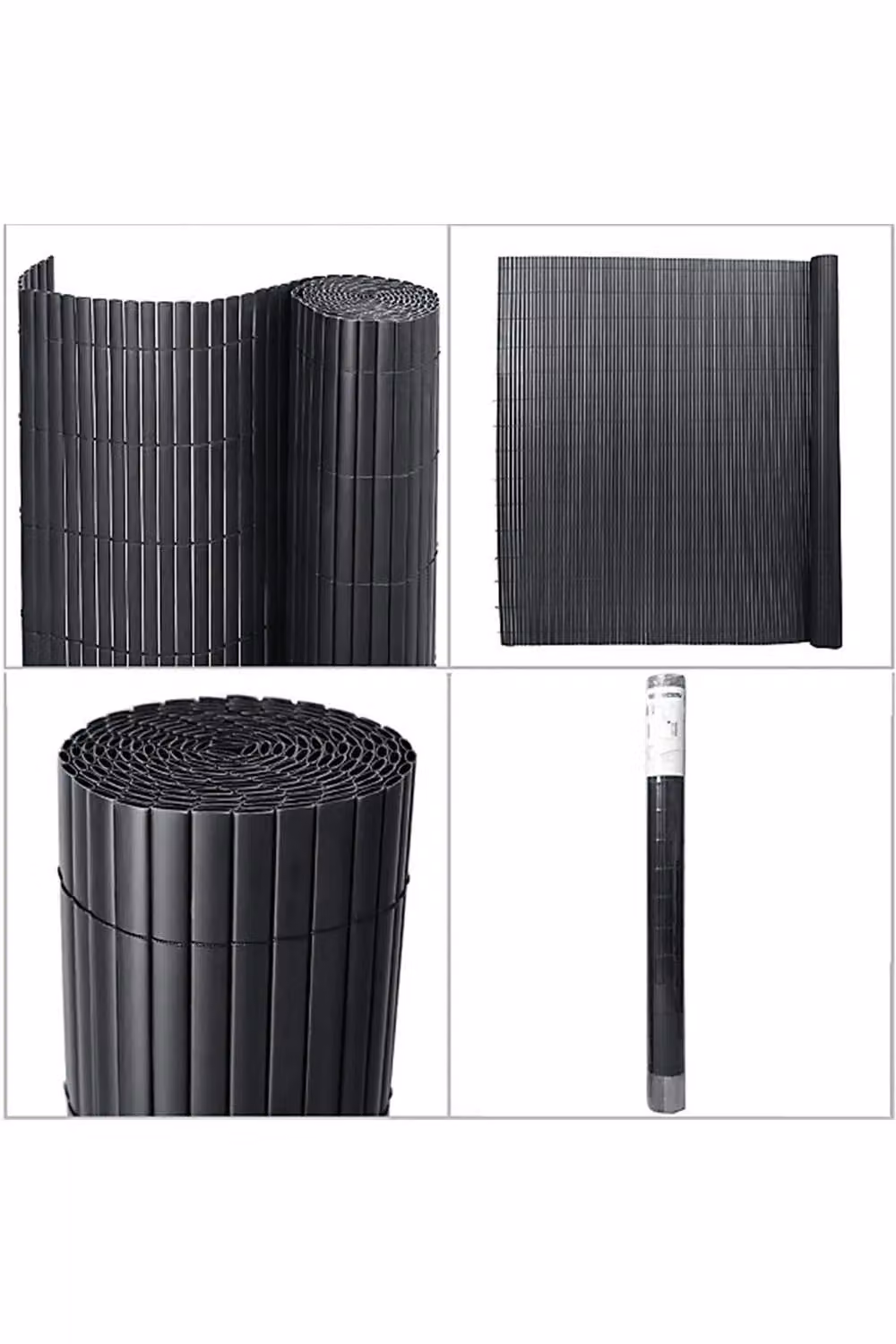 Living and Home Dark Grey PVC Opaque Decorative Privacy Fence, H: 150 cm x W: 300 cm – 2