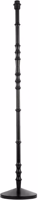 Happy Homewares Classic Black Wood Floor Lamp Base with Reeded Stem Design, Height: 140 cm