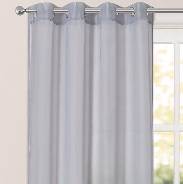 Intimates Riva Plain Sheer Ringtop Voile Panel in Grey, Width: 50 cm