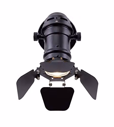 Globo Lighting Black Metal Adjustable Round Wall Spotlight with GU10 Bulb – 3